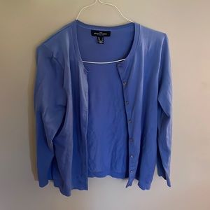 LANDS END BLUE CARDIGAN